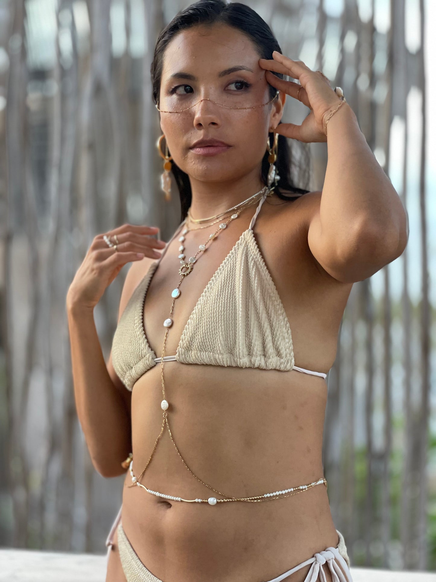 Stardust goldfill body chain