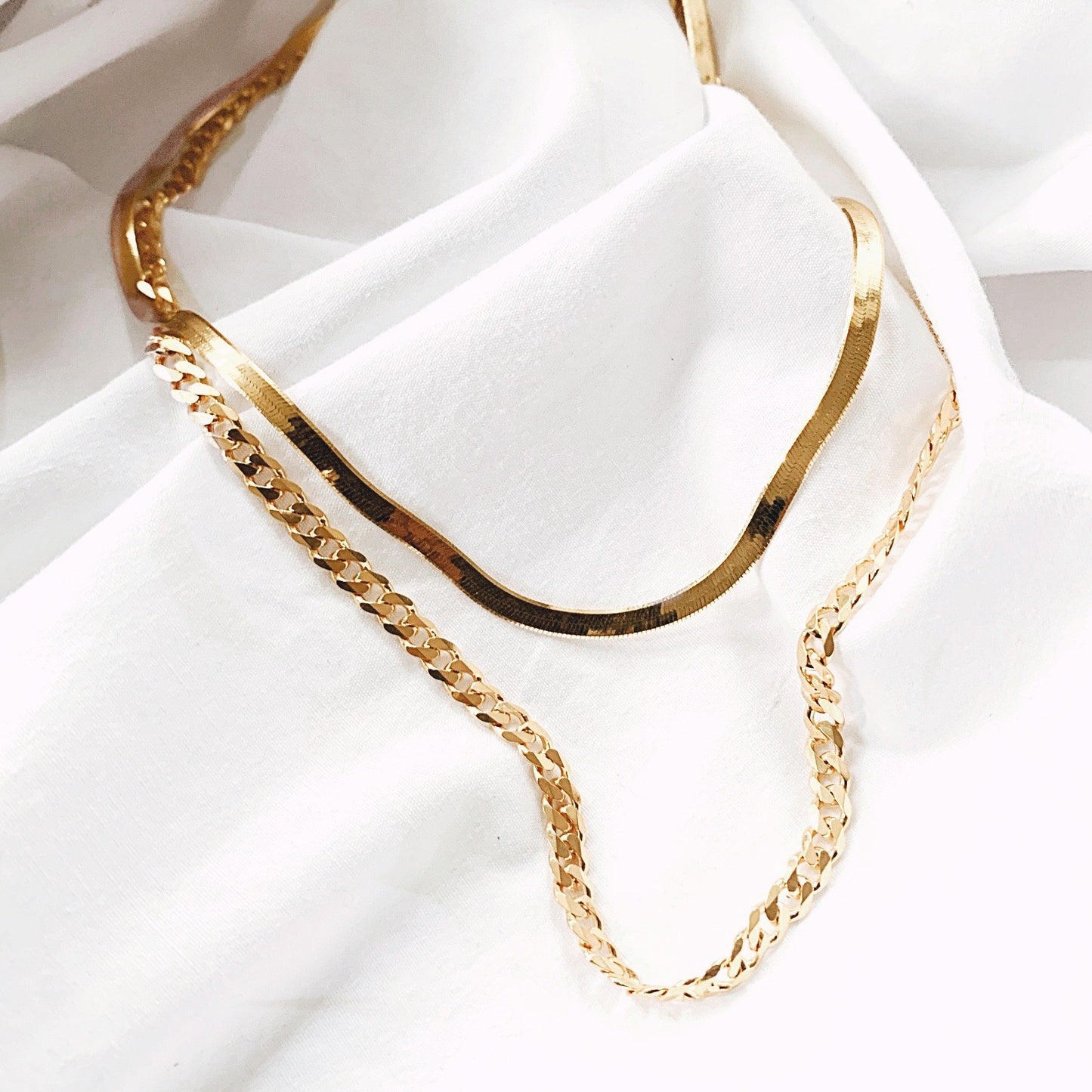 The Fortitude Herringbone Necklace // Gold