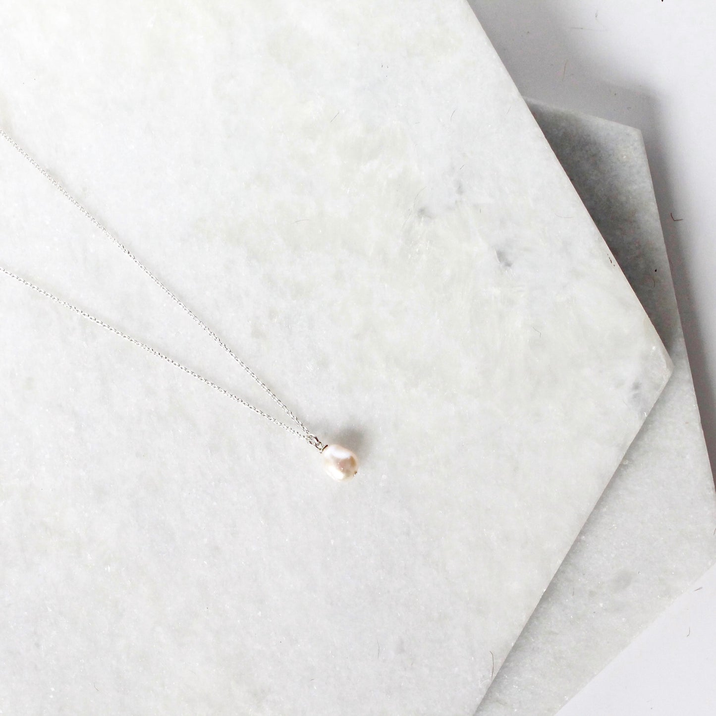Maya Pearl Necklace- Sterling Silver
