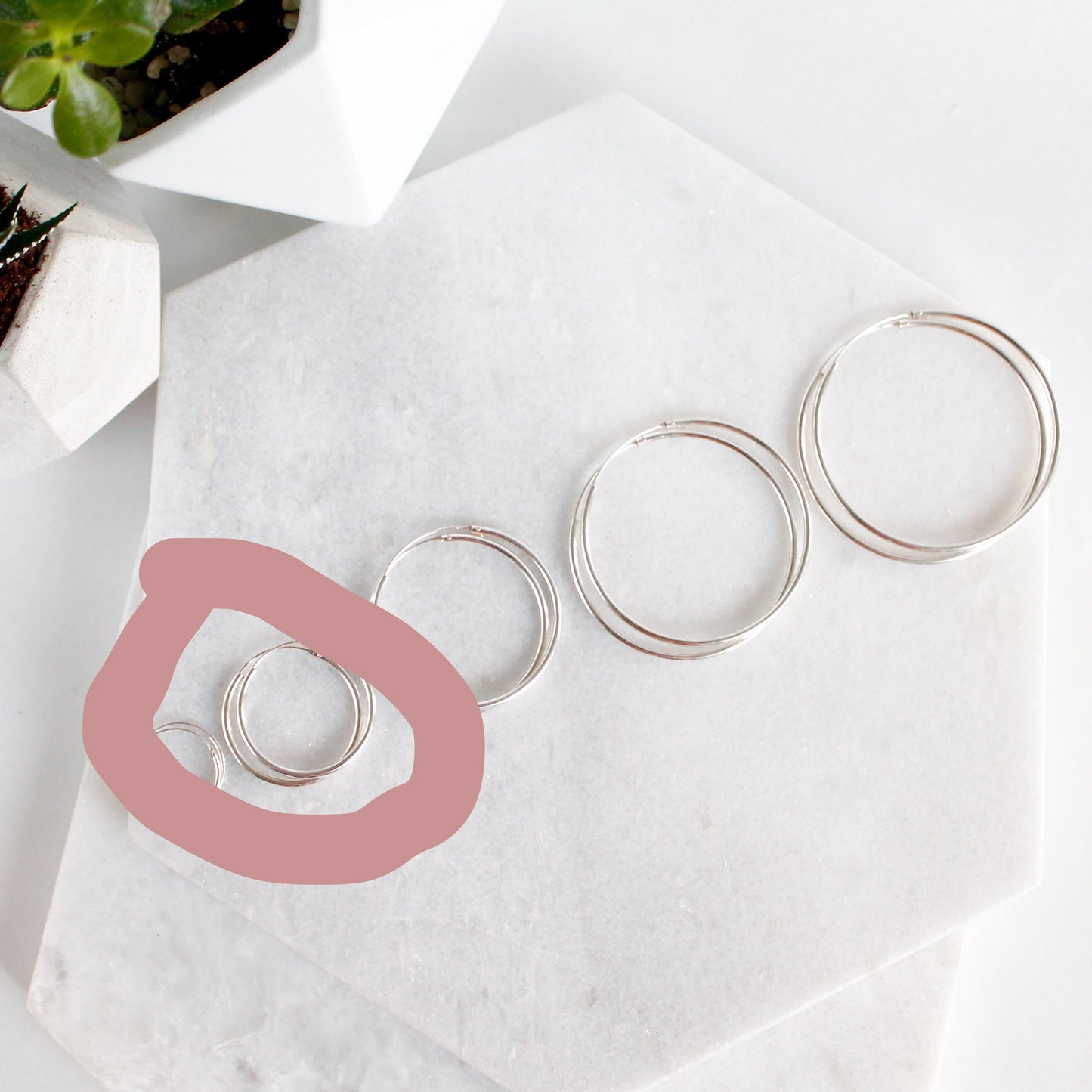 Sleek Hoops (Smaller) - Sterling Silver