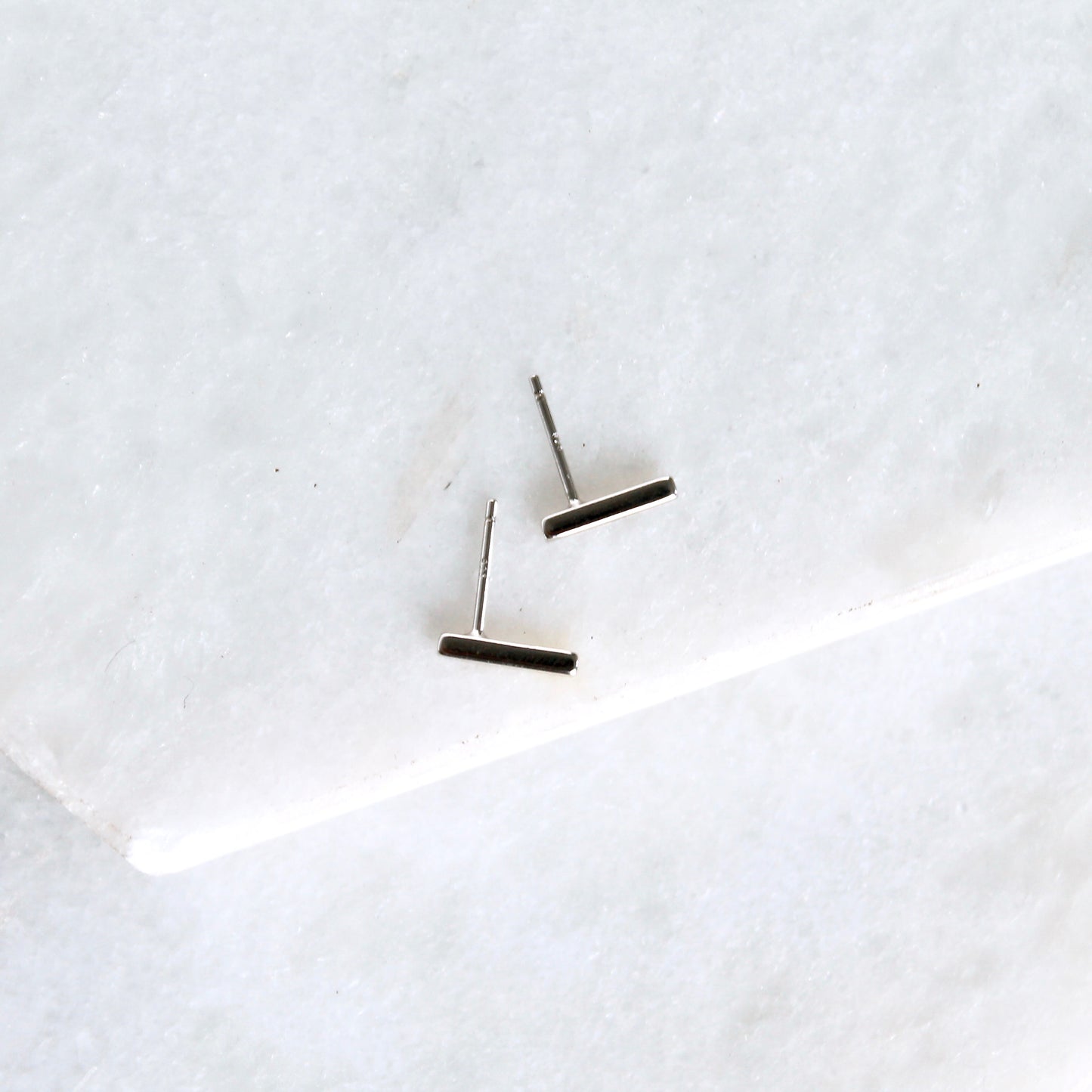 Block Bar Studs - Silver