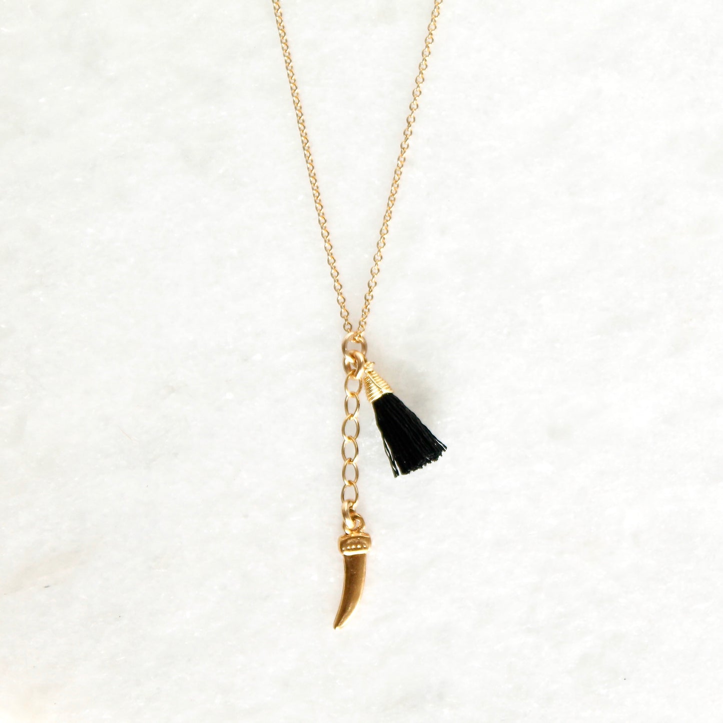 Safari Saber Tooth & Tassel Necklace