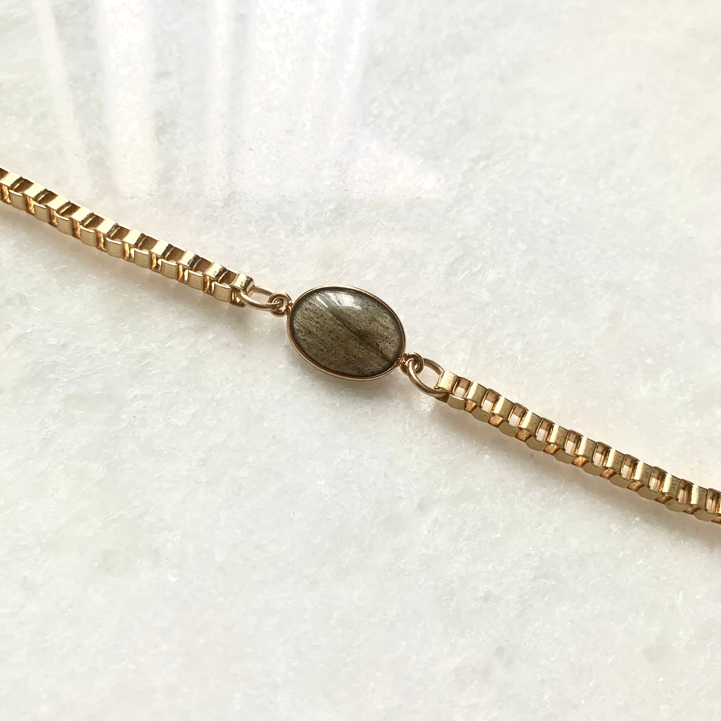 Essence Labradorite Box Link Bracelet
