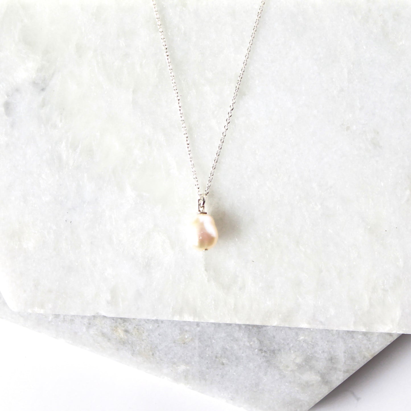 Maya Pearl Necklace- Sterling Silver
